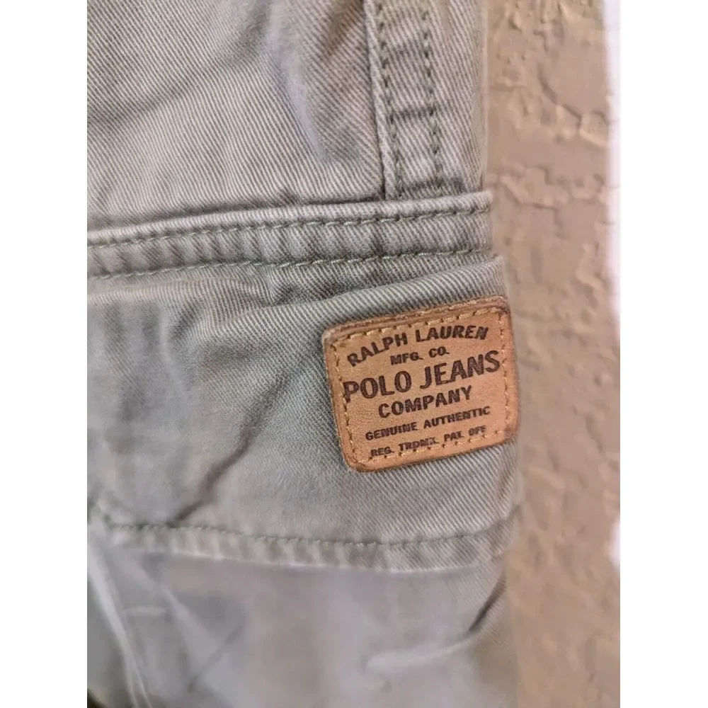 Polo Jeans Co Ralph Lauren Cargo Pants Khaki Mens 40x30 Cotton‎ Relaxed Fit